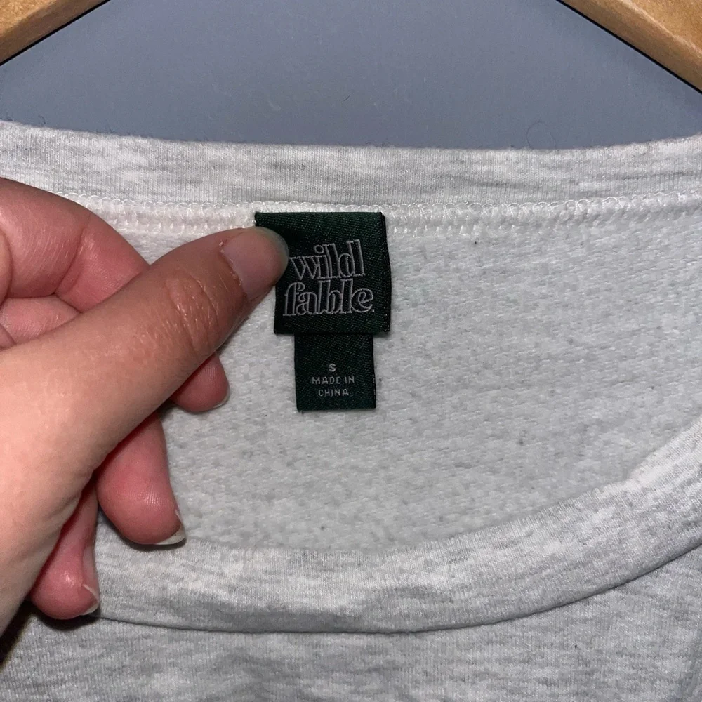 Wild Fable Heather Gray Palm Tree Everything Is Alright Cropped Sweatshirt S - Picture 6 of 6